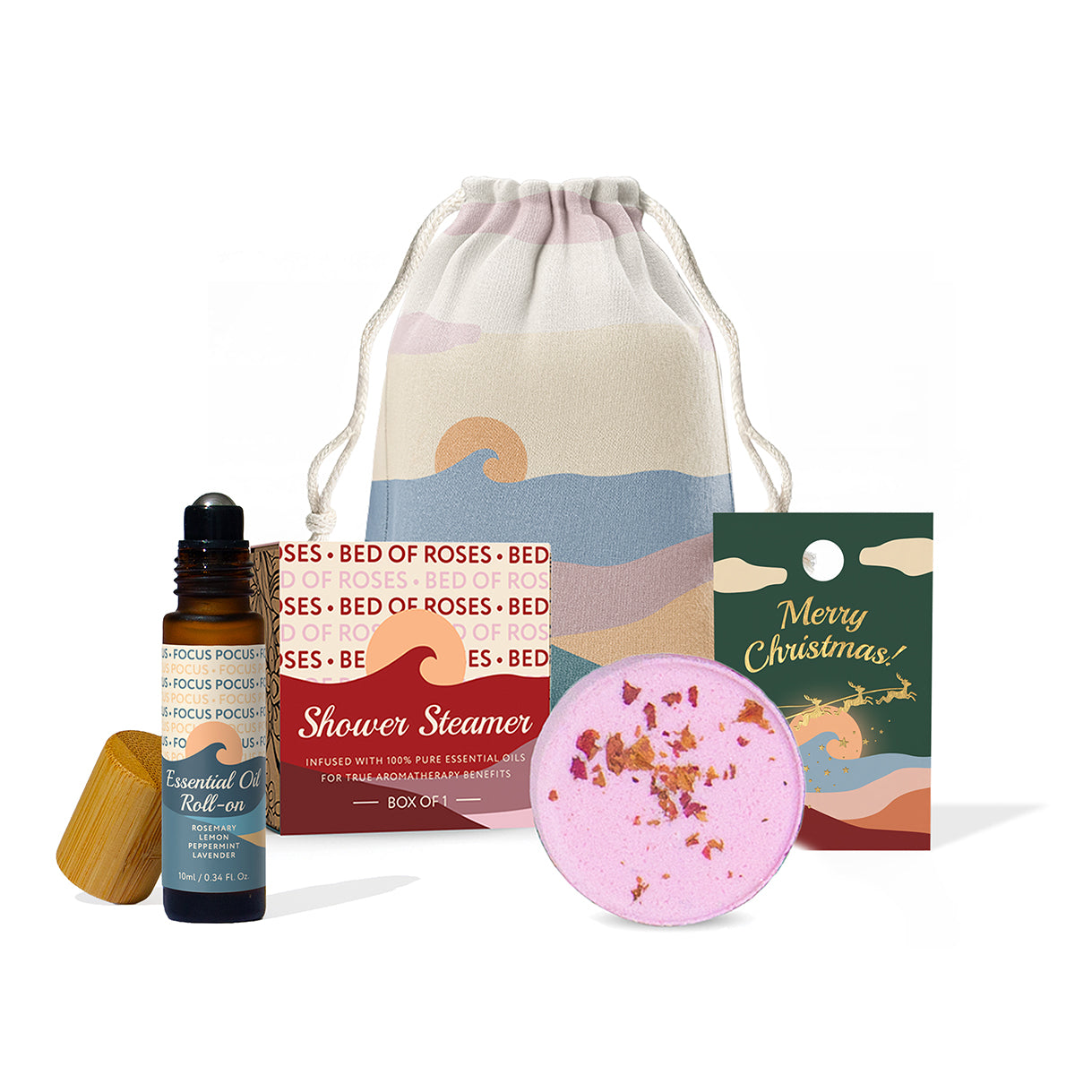 Xmas Single Shower Steamer + Roll-on Set