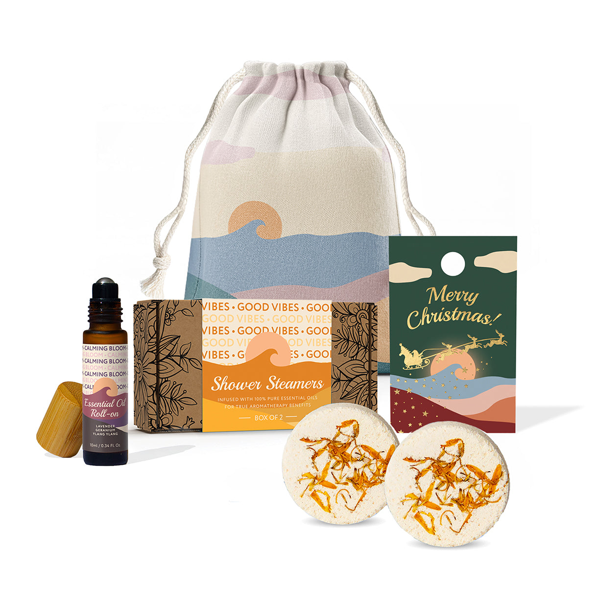 Xmas Twin Shower Steamers + Roll-on Set