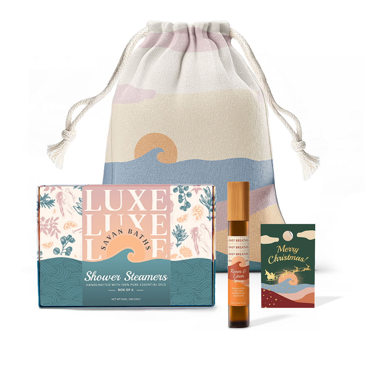 Xmas Shower Steamers Gift Set + Linen Spray 10ml